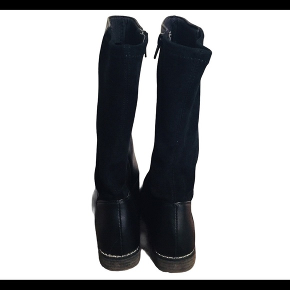 OLD NAVY Black Jack Vegan Leather Tall Riding Boots With Zipper Black Girl Sz 3 - Picture 7 of 10